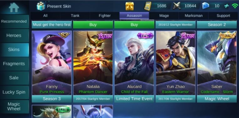 cara mendapatkan skin gratis di Mobile legends