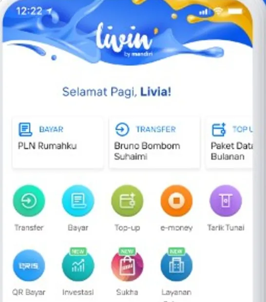 kode top up dana dari bank Mandiri adalah