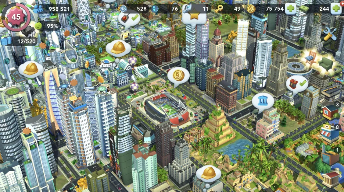 Permainan di Android SimCity