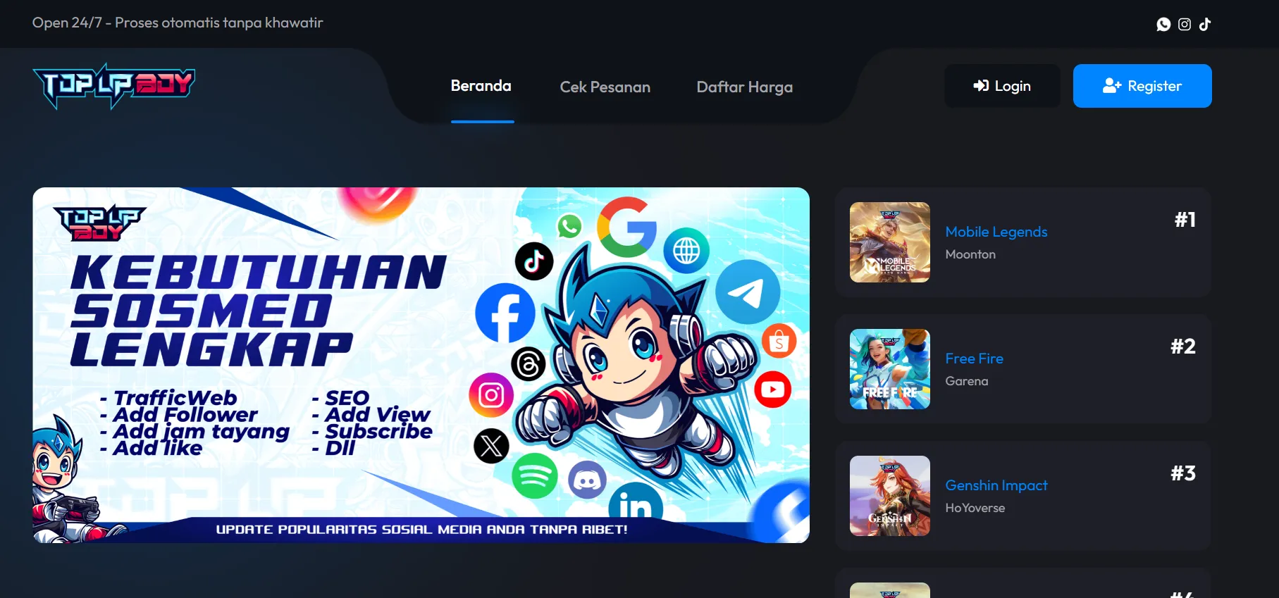 inilah pilihan tempat untuk top Up Game terbaik dan murah