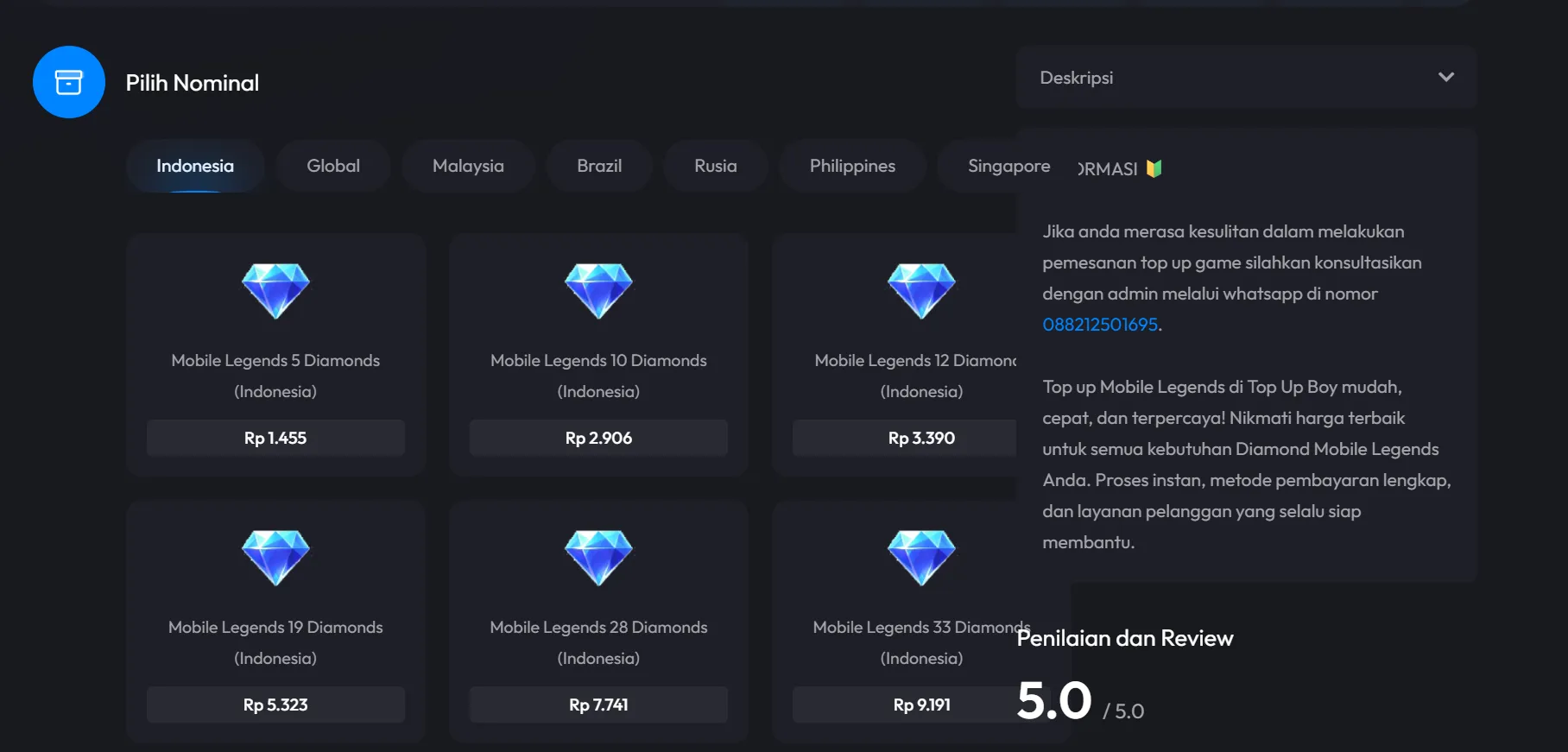 bagaimana cara melakukan pembelian di tempat untuk top Up Game