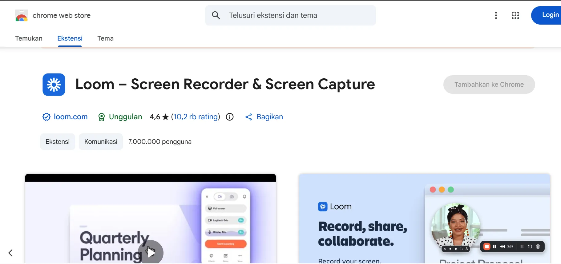 Ekstensi di Google Chrome juga bisa untuk merekam layar