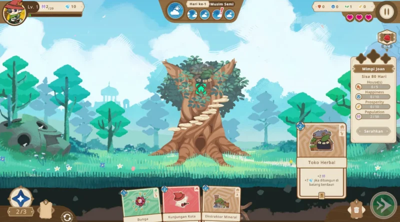 Little Tree Kingdom Game Cozy Deck Building Buatan Malang